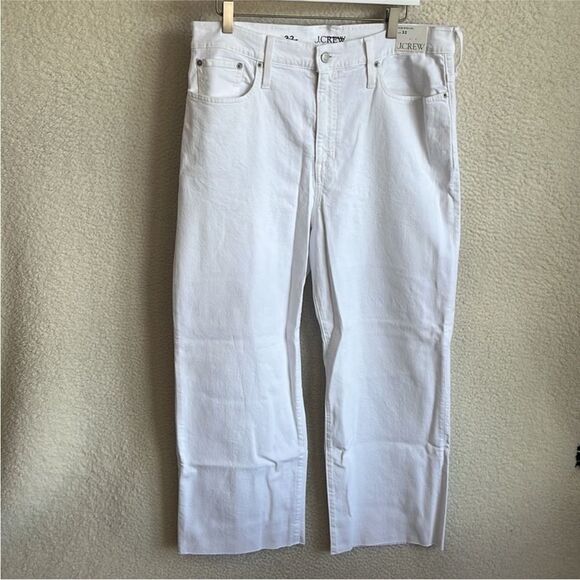 J Crew Slim Wide Leg Jeans Womens‎ Size 32 White - Picture 1 of 15